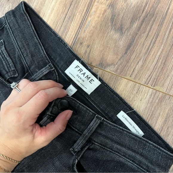 Frame Denim Le Nouveau Straight Jeans in Castelo Black Wash - Picture 11 of 11